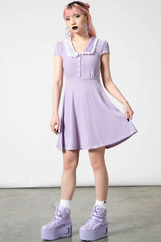 Women's sexy bodycon dresses with a thigh - high slitEvery Mourning Collar Dress [PASTEL LILAC] - Resurrect