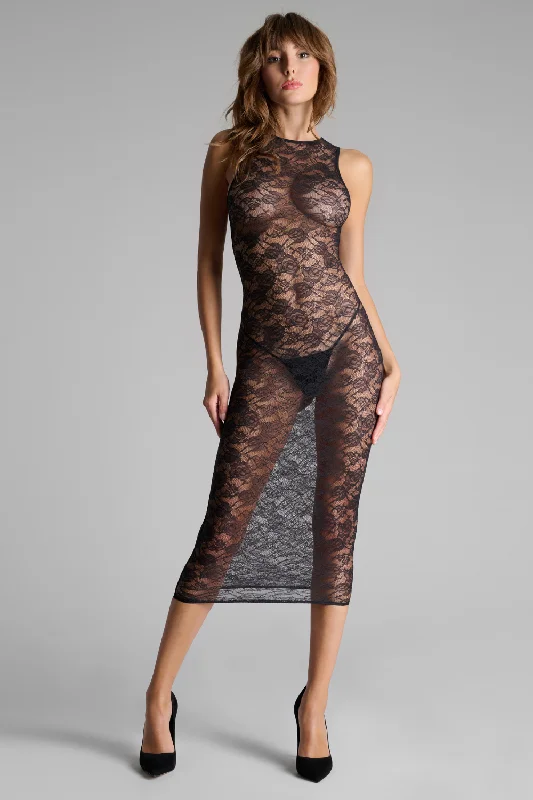 Silk sexy dresses for a luxurious and smooth feelFlashback Lace Sleeveless Midi Dress