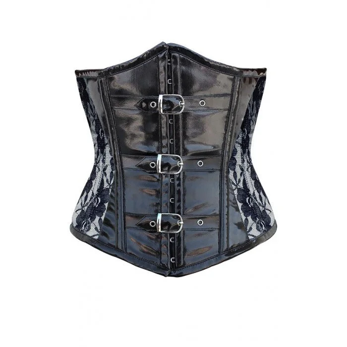 Denim - look corsets for a casual yet stylish twistDenim - look corsets for a casual yet stylish twistLaible White Corset With Black Lace Overlay And PVC Front