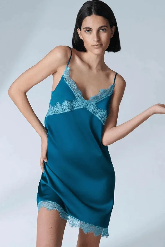 Black sexy dresses for a classic and sophisticated lookSatin Secrets Nightdress Cyan Blue