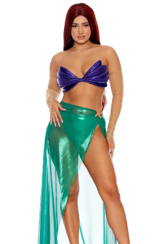 Elf cosplay robes with pointed ears and bowsPart of Your World Mermaid Costume