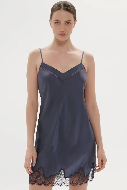 Blue sexy dresses in various shades for a cool aestheticNocturne Silk Nightdress Cinder Blue