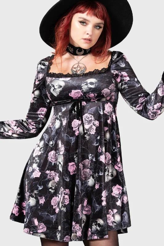 Silk sexy dresses for a luxurious and smooth feelImperia Long Sleeve Dress [BLACK/PINK] - Resurrect