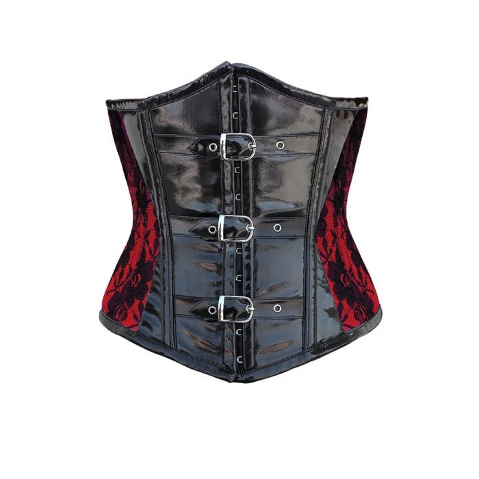 Compression bustiers for a slimming effectCompression bustiers for a slimming effectKolin Red Corset With Black Lace Overlay And PVC Front