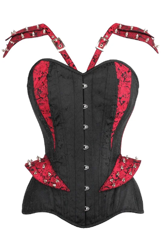 Brocade bustiers with a rich and textured appearanceBrocade bustiers with a rich and textured appearanceIghalo Studded Brocade Steampunk Overbust Corset