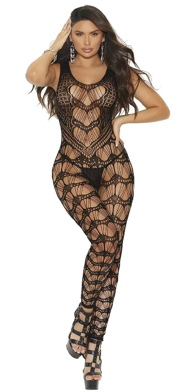 Sexy You Time Black Crochet Footless Bodystocking