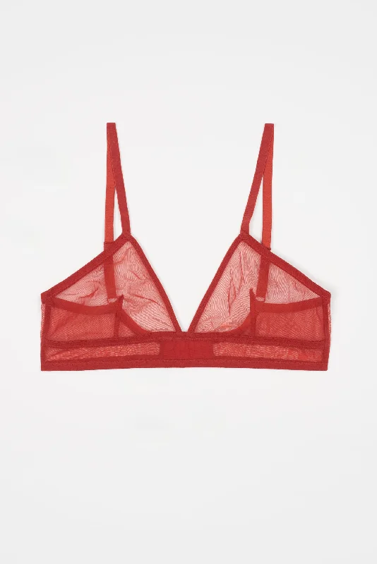 Women's lace - trimmed babydoll lingerie setsBare Minimal Soft Triangle Bra | Crimson