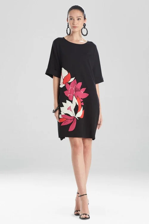 Sexy dresses with cut - outs on the sideLight Weight Ponte Embroidered T-Shirt Dress