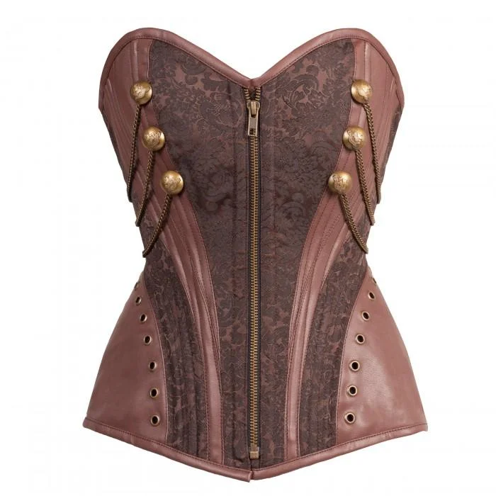 Posture - correcting bustiers for better spinal alignmentPosture - correcting bustiers for better spinal alignmentKoby Steampunk Zip Front Overbust Corset