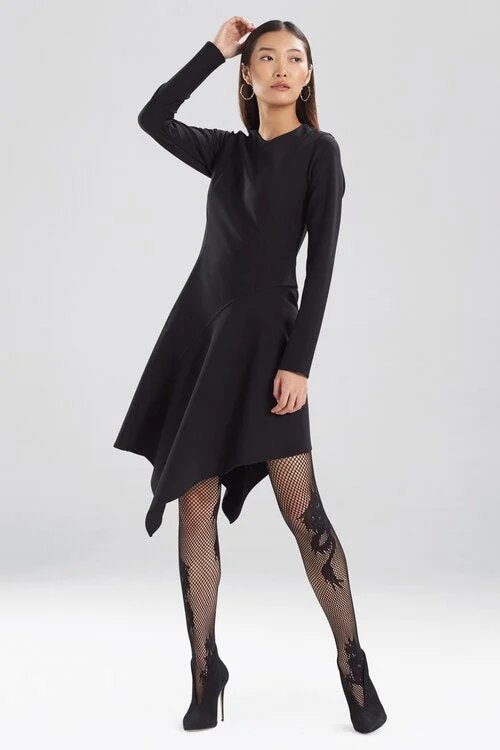 Sexy work - appropriate dresses with a touch of allureCompact Knit Crepe Asymmetric Flounce Dress