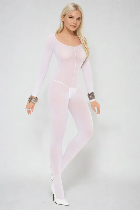 Opaque Long Sleeve Bodystocking