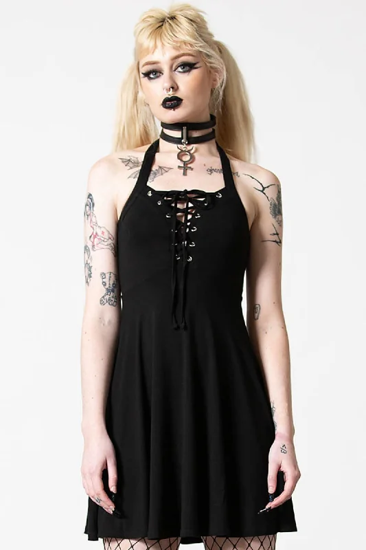 Velvet sexy dresses for a plush and warm lookGothica Halter Dress - Resurrect