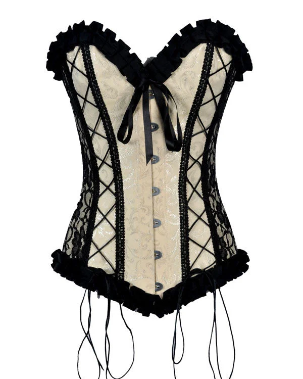 Vintage - style women's bustiers with lace and bowsVintage - style women's bustiers with lace and bowsKaely Longline Overbust Corset