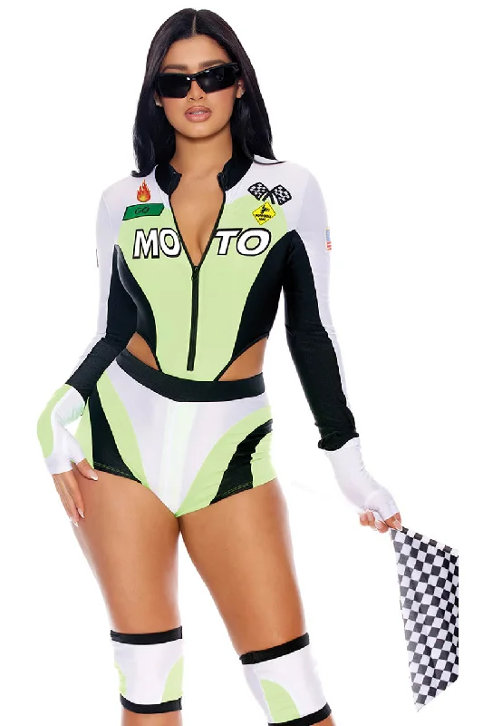 Lara Croft cosplay costumes from Tomb Raider gamesGreen Light Go Sexy Motocross Racer Costume