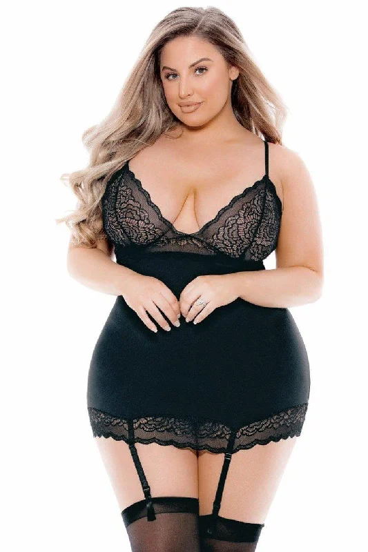 Plus Size Bustier with Stockings