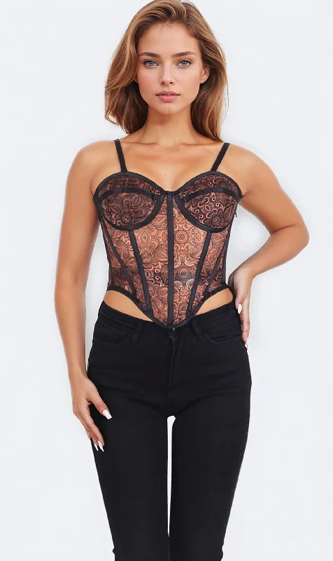 Burlesque - inspired bustiers for a performance lookBurlesque - inspired bustiers for a performance lookSallie Overbust Mesh Corset