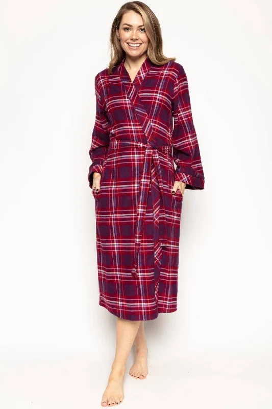 Silk sexy dresses for a luxurious and smooth feelClarissa Check Long Dressing Gown