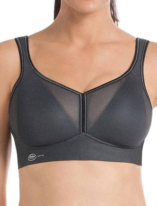 Women's bras with a satin finishAnita Air Control Sports Bra, ANTHRACITE