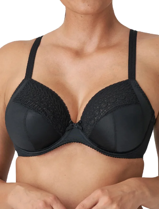 Women's balconette bras with lace trimPrimaDonna Montara Plunge Cup Wire Bra, Black | Black Primadonna Montara bra | PrimaDonna Black Plunge Bra