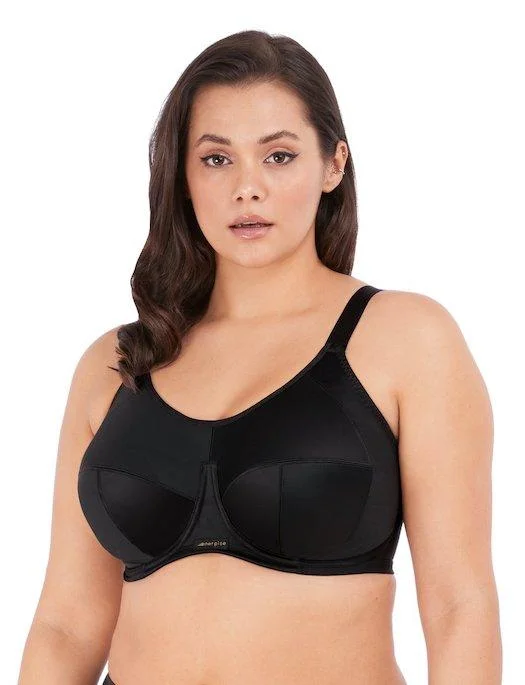 Women's balconette bras with lace trimElomi Energise Sports Bra, BLACK