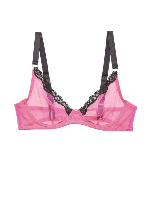 Women's convertible bras with multiple strap optionsFleur du Mal Sheer Tulle Demi Bra