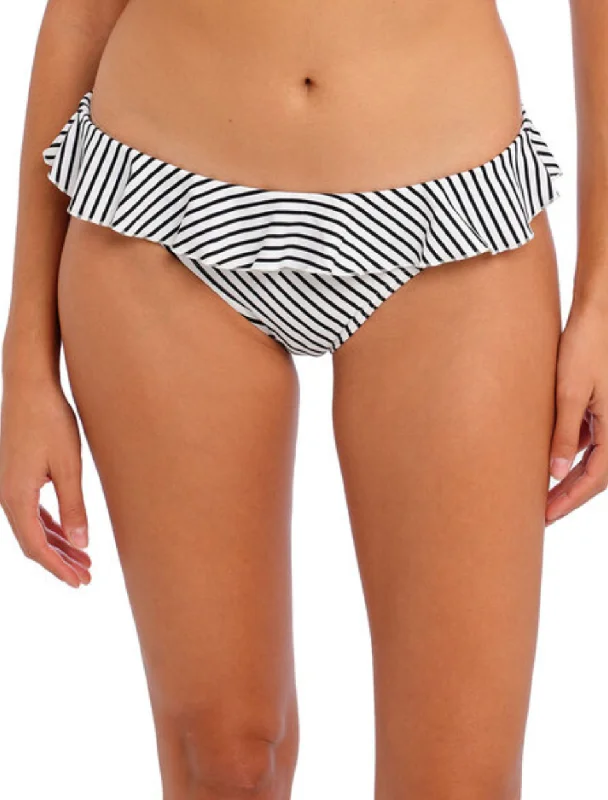 Women's unpadded bras for a natural lookFreya Jewel Cove Italini With Frill Swim Bottom Stripe Black | Stripe Black Freya Bikini Briefs With Frill