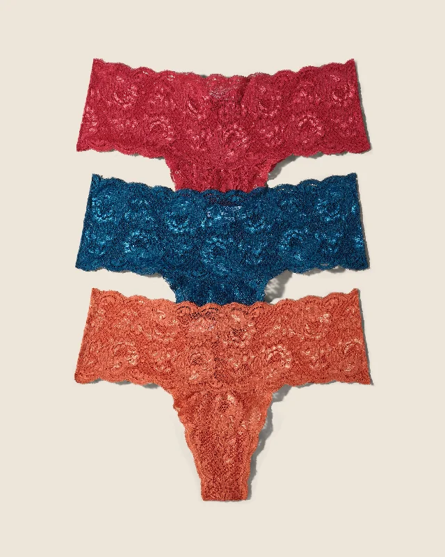 Women's bras with a lace overlayPack De 3 Tangas Comfie