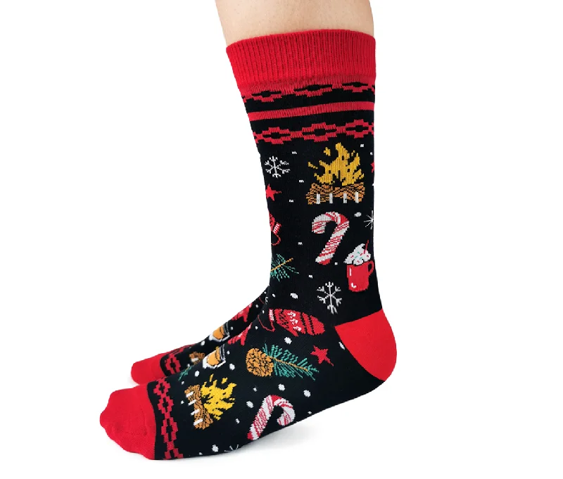 Women's over - the - calf socks with a stripe designWomen's over - the - calf socks with a stripe designMerry and Bright Socks - For Her