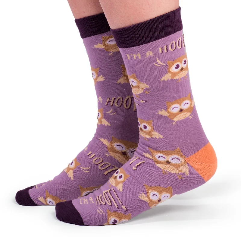 Women's over - the - calf socks with a stripe designWomen's over - the - calf socks with a stripe designI'm A Hoot Socks