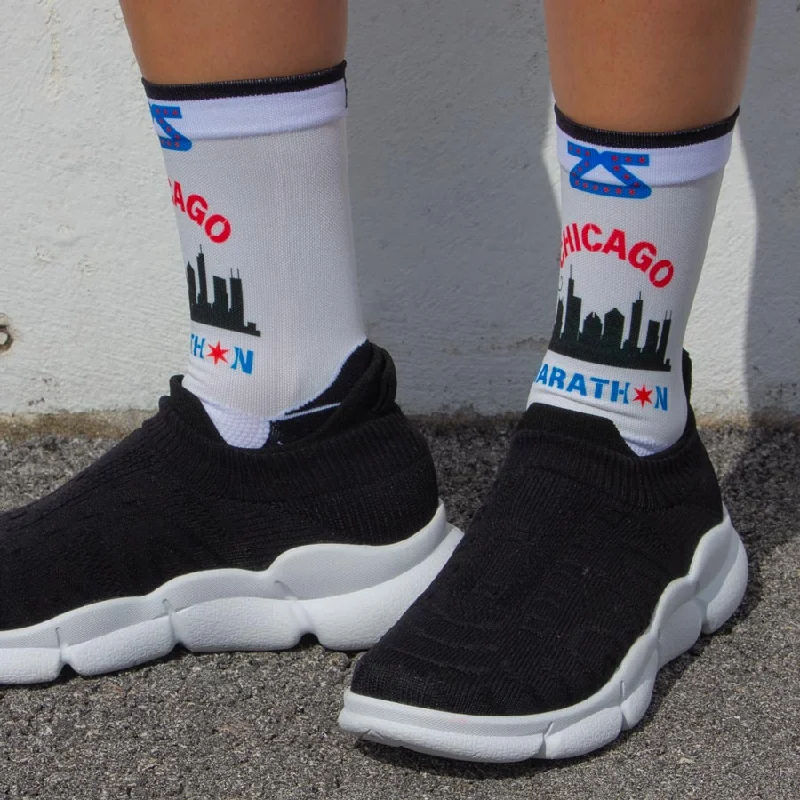 Women's ankle socks with a frilly edgeWomen's ankle socks with a frilly edgeWindy Chicago Skyline Running Socks (Mini-Crew)