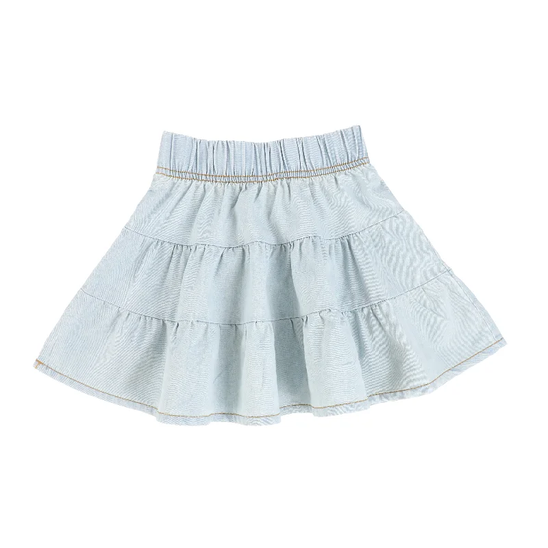 Analogie Denim Tencil Tiered Skirt - Chambray