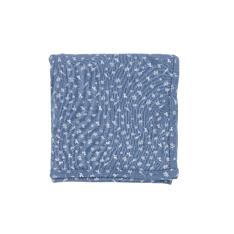 Analogie Floral Blanket - Marine/White