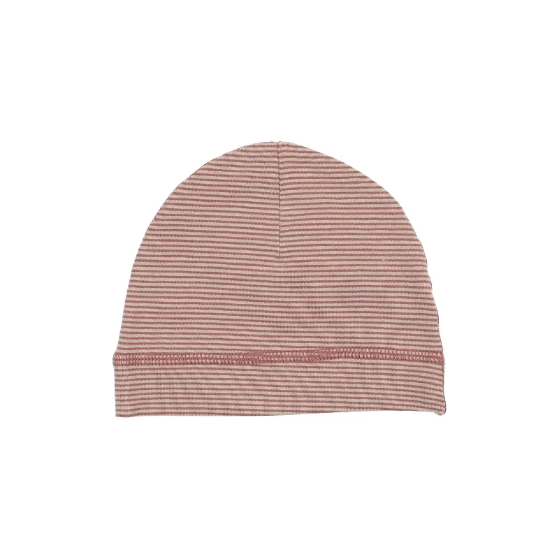 Analogie Tiny Stripe Beanie - Rosewood/Stone