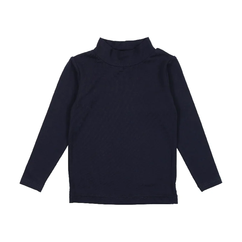 Lil Legs Bamboo Mockneck - Navy