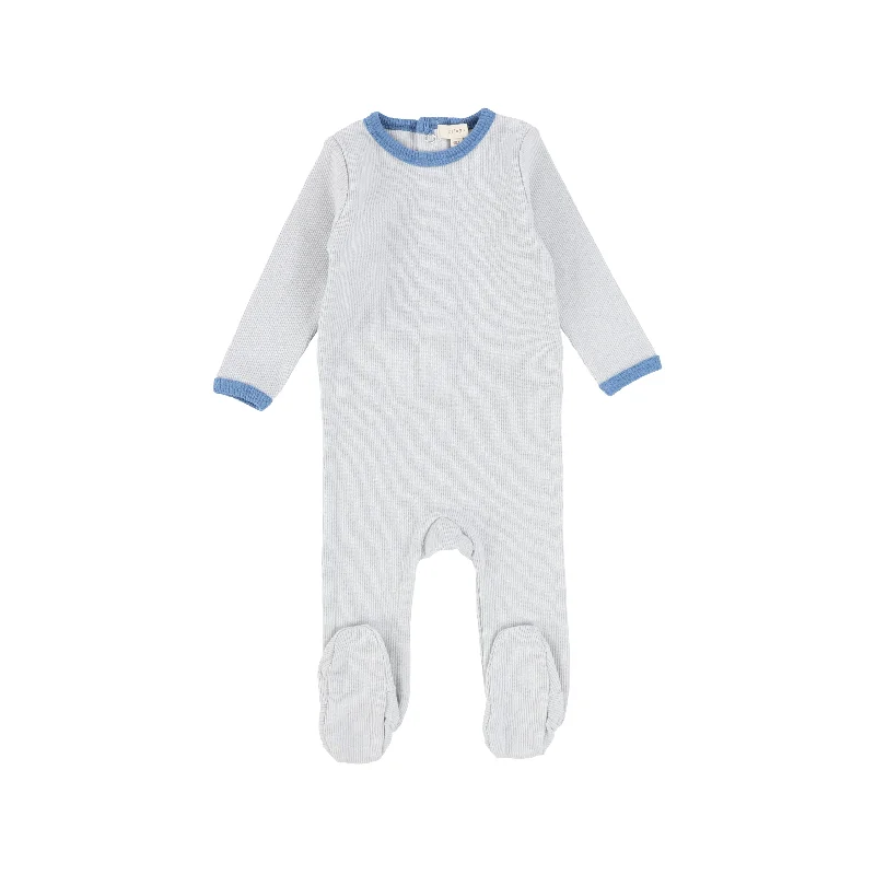 Lil Legs Contrast Edge Footie - Blue/Royal