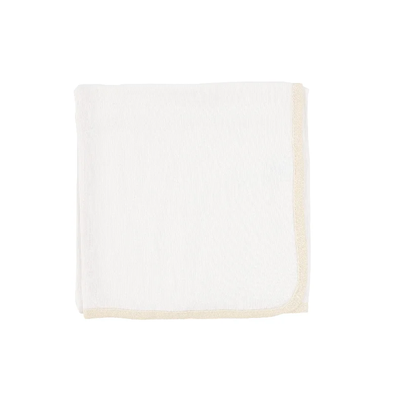 Lil Legs Ribbed Tab Blanket - Winter White