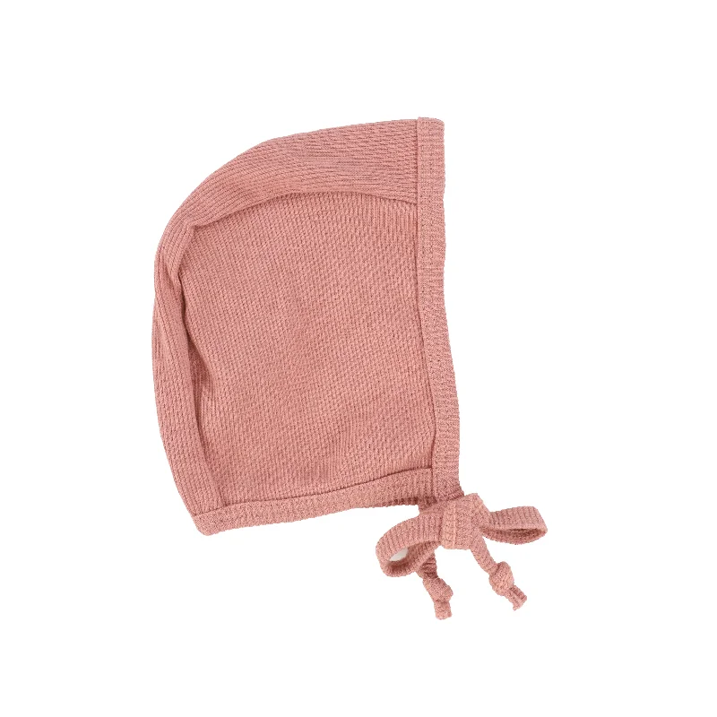 Lil Legs Ribbed Tab Bonnet - Mauve