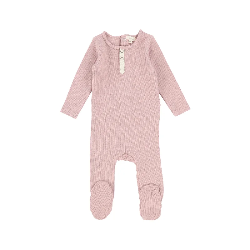 Lil Legs Ribbed Tab Footie - Petal Pink