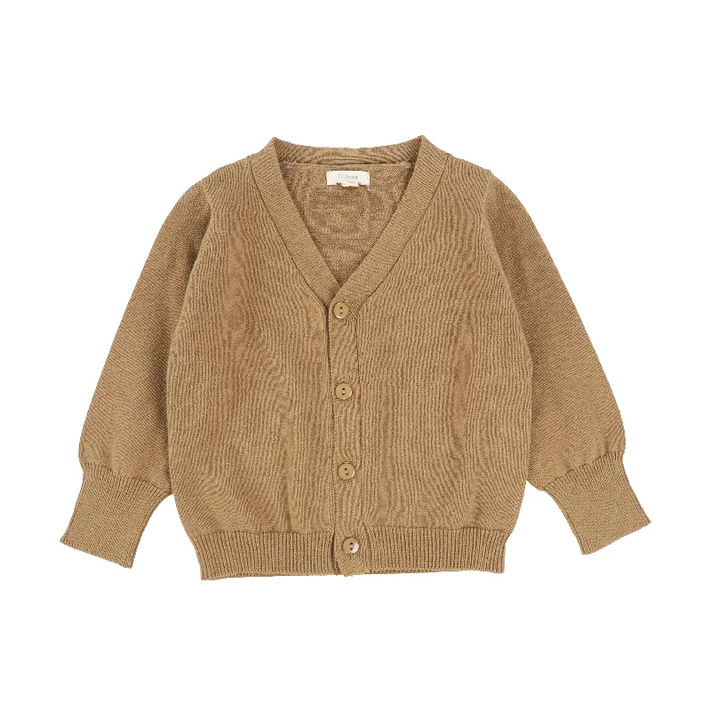 Lil Legs V-Neck Cardigan - Caramel