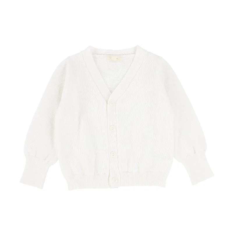 Lil Legs V-Neck Cardigan - Winter White