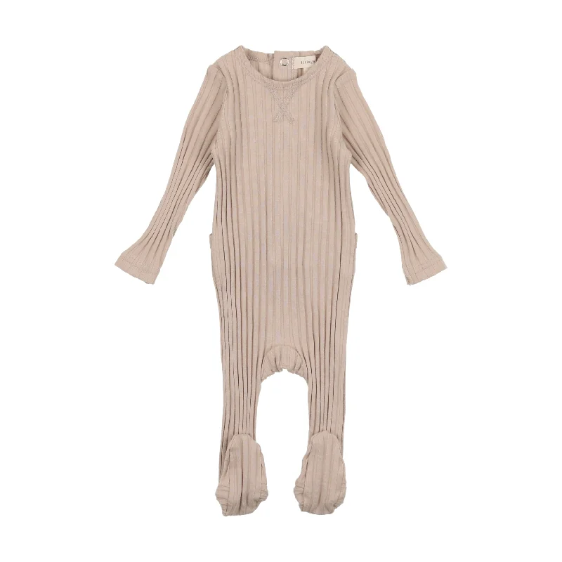 Lil Legs Wide Ribbed Footie - Sand