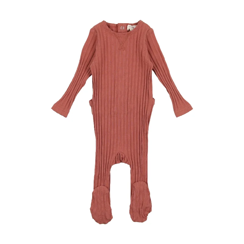 Lil Legs Wide Ribbed Footie - Winter Pink