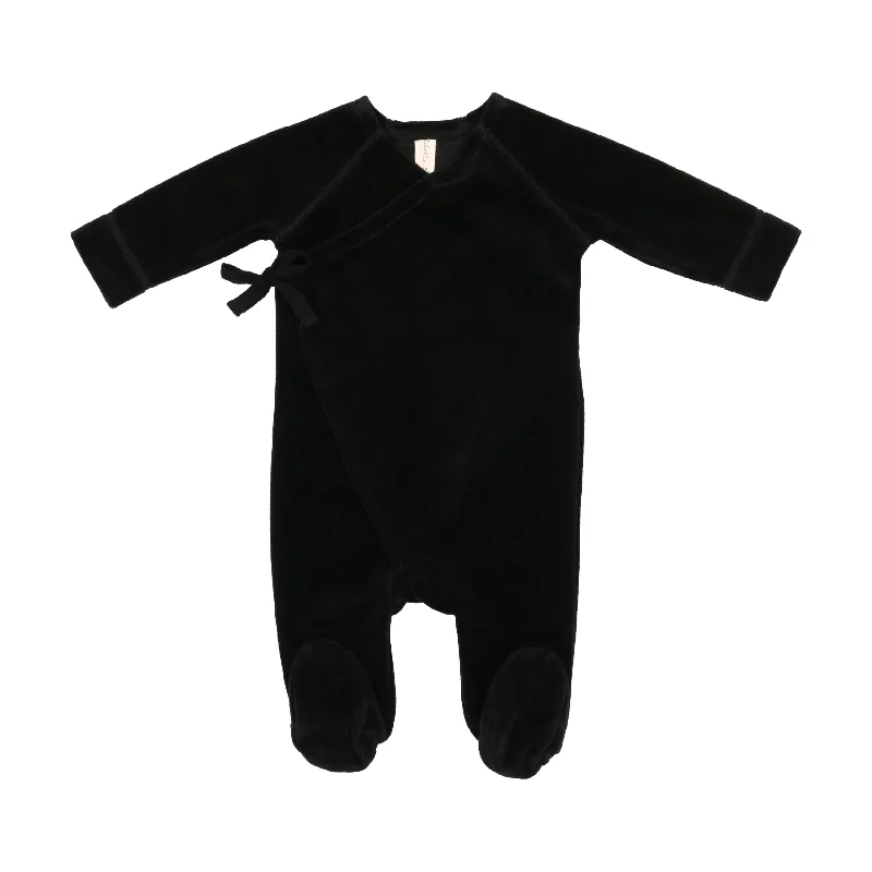 Lilette Velour Wrap Footie - Black