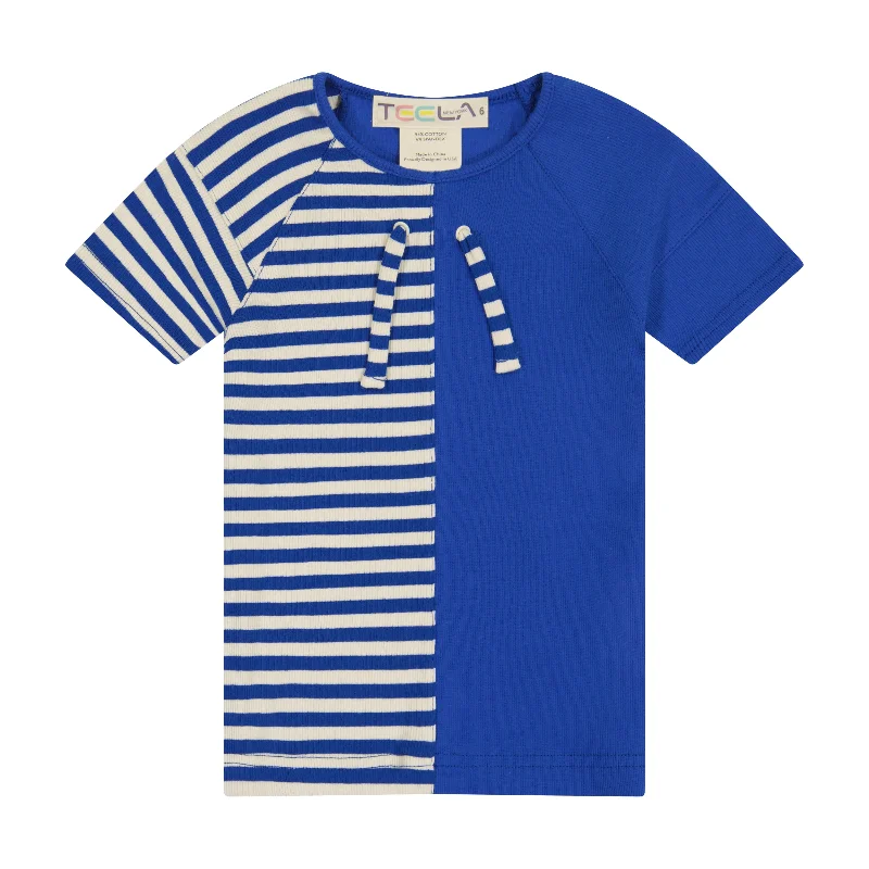 Teela Rib Stripe Girl's Top - Sailor