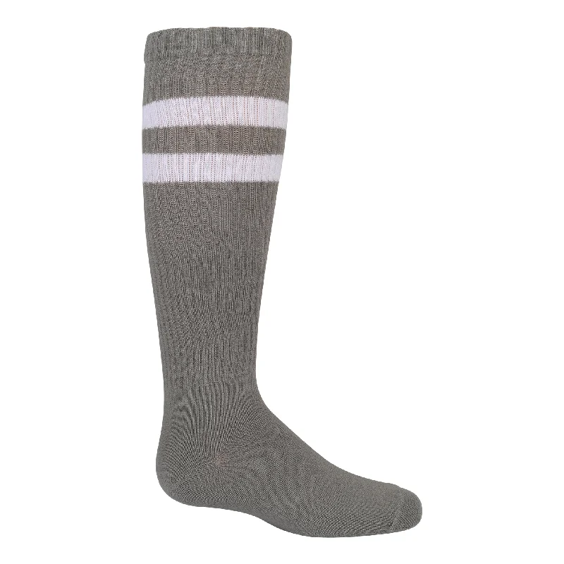 Zubii Striped Sports Knee Socks (375) - Moss/White (499)